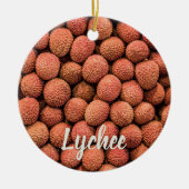 Lychee oder Litchi Frucht vegan und vegetarisch ge Keramik Ornament (Vorne)