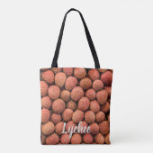 Lychee oder Litchi Frucht vegan und vegetarisch ge Tasche (Rückseite)