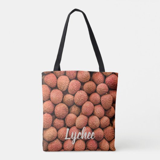 Lychee oder Litchi Frucht vegan und vegetarisch ge Tasche (Rückseite)