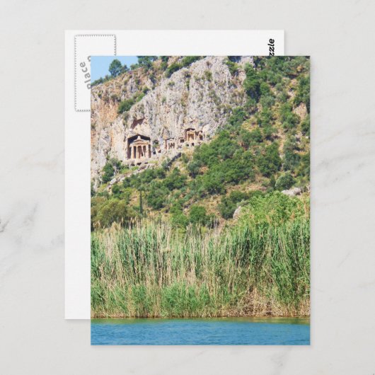 Lycian Rock Tombs, Dalyan, Türkei Postkarte (Vorne/Hinten)