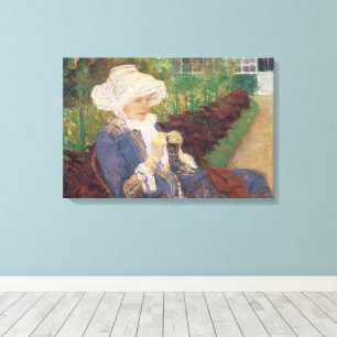 Lydia beim Häkeln im Garten von Marly, Mary Cassat Leinwanddruck