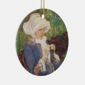 Lydia Crocheting in Garden at Marly, Mary Cassatt Keramikornament (Rechts)
