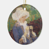 Lydia Crocheting in Garden at Marly, Mary Cassatt Keramikornament (Links)