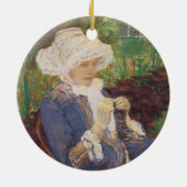 Lydia Crocheting in Garden at Marly, Mary Cassatt Keramikornament (Hinten)