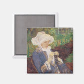 Lydia Crocheting in Garden at Marly, Mary Cassatt Magnet (Vorderseite/Rückseite)