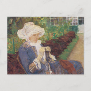 Lydia Crocheting in Garden at Marly, Mary Cassatt Postkarte