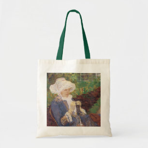 Lydia häkelt im Garten in Marly, Mary Cassatt Tragetasche