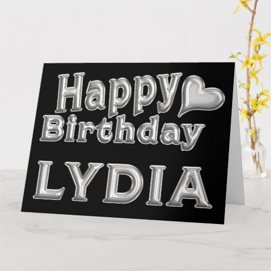 Lydia Happy Birthday Geburtstag Karte Aufsteller (Gelbe Blume)