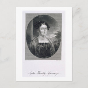 Lydia Huntley Sigourney (1791-1865), graviert durc Postkarte