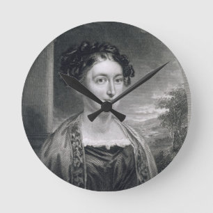 Lydia Huntley Sigourney (1791-1865), graviert Runde Wanduhr