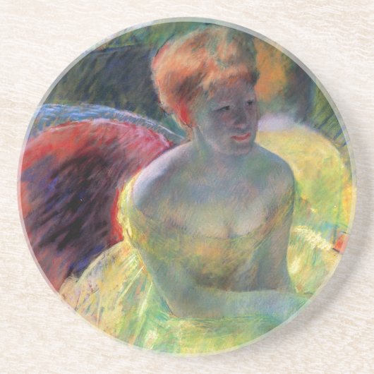 Lydia lehnt sich an ihre Arme, sitzt in einer Loge Getränkeuntersetzer (Vorne)