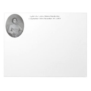 Lydia Liliʻu Loloku Walania Kamakaʻeha, c1853 Notizblock