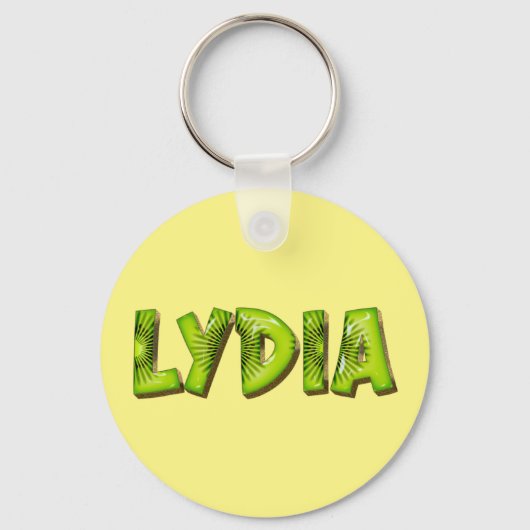 Lydia Name Kiwi Design Schlüsselanhänger (Vorderseite)