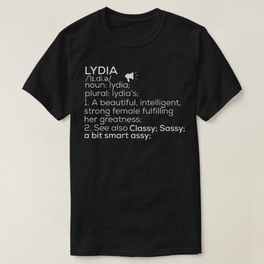 Lydia Name Lydia Definition Lydia Weibliche Bezeic T-Shirt (Design vorne)