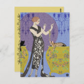 Lydia und Bengalisch in Gelb und Blau Postkarte (Vorne/Hinten)