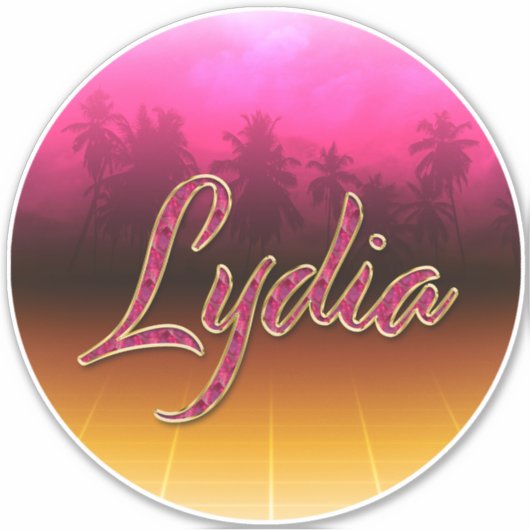 Lydia Vorname Name golden pink Aufkleber Sticker (Vorderseite)