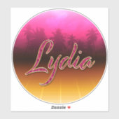 Lydia Vorname Name golden pink Aufkleber Sticker (Blatt)