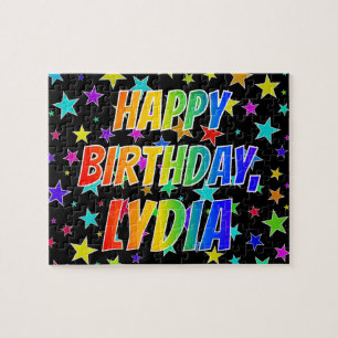 "LYDIA" Vorname, Spaß "GLÜCKLICHER BIRTHTAG" Puzzle