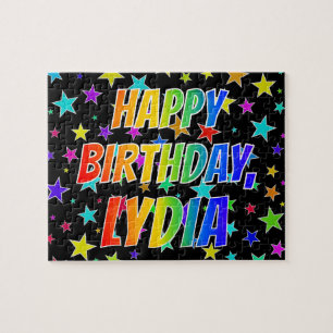 "LYDIA" Vorname, Spaß "GLÜCKLICHER GEBURTSTAG" Puzzle