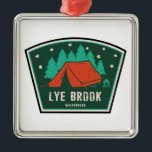 Lye Brook Wilderness Vermont Camping Ornament Aus Metall<br><div class="desc">Lye Brook Wilderness in southern Vermont is a forested high plateau in Green Mountain National Forest that offers hiking and backpacking on trails like the Lye Brook and Branch Pond trails to features such as Lye Brook Falls and remote ponds for quiet outdoor recreation.</div>