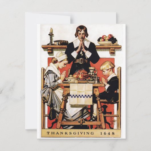 Lyendecker Thanksgiving-Gebete Feiertagskarte (Vorderseite)