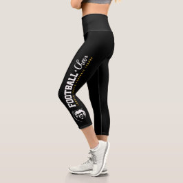 LYFL | Women's Lassen Football Black Capri Leggings