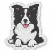 Lying Border Collie Aufkleber (Vorderseite)