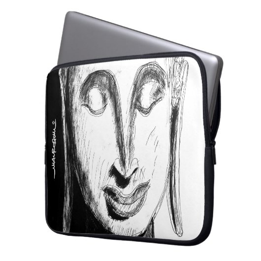 Lying Buddha Wat Pho Bangkok Thailand B&W Laptopschutzhülle (Vorderseite Links)