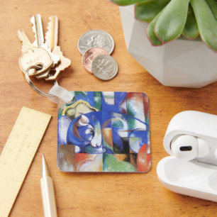 Lying Bull von Franz Marc, Vintage kubistische Kun Schlüsselanhänger