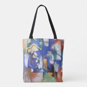 Lying Bull von Franz Marc, Vintage kubistische Kun Tasche