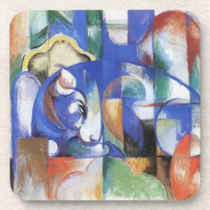 Lying Bull von Franz Marc, Vintage kubistische Kun Untersetzer