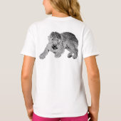 Lying Curly Dog T-Shirt – Black & White Pet Art (Rückseite)