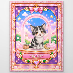 Lykoi-Katze, Kawaii-Kunst Postkarte