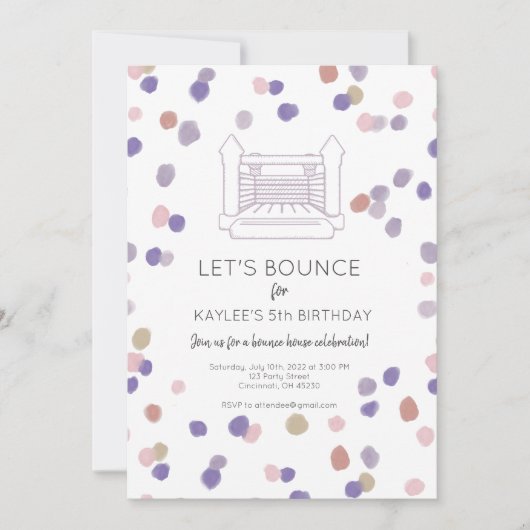 Lyla Bounce House Party Einladung (Vorderseite)