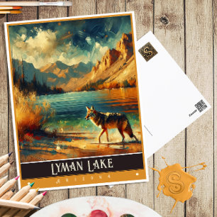 Lyman Lake, Arizona   Vintage Malerei Postkarte