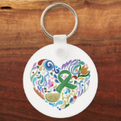 Lyme, Bewusstsein, Unterstützung, grünes Band, Lim Schlüsselanhänger (Vorderseite)