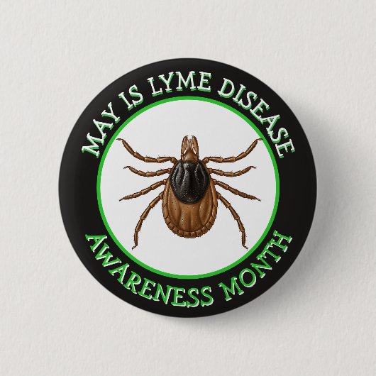 Lyme-Borreliose-Bewusstseinsmonat | Hirschzecke Button (Vorderseite)