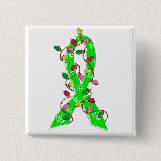 Lyme-Borreliose-Weihnachtslicht-Band Button (Vorderseite)