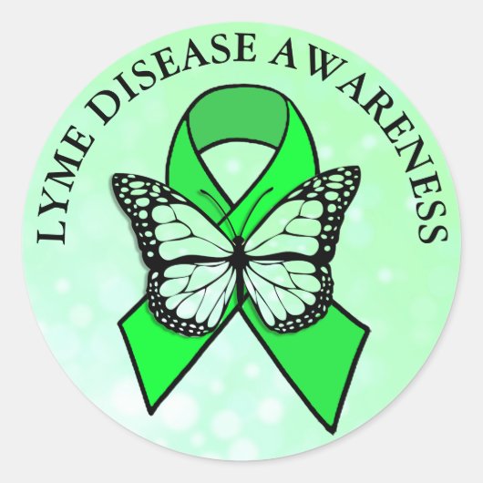 Lyme Disease Awareness Butterfly Runder Aufkleber (Vorderseite)