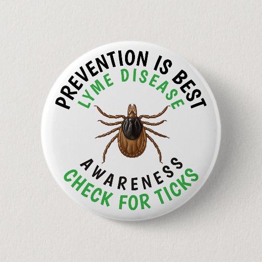 Lyme Disease Awareness | Deer Tick  Button (Vorderseite)