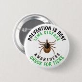 Lyme Disease Awareness | Deer Tick  Button (Vorne & Hinten)