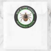 Lyme Disease Awareness Month | Deer Tick  Runder Aufkleber (Tasche)
