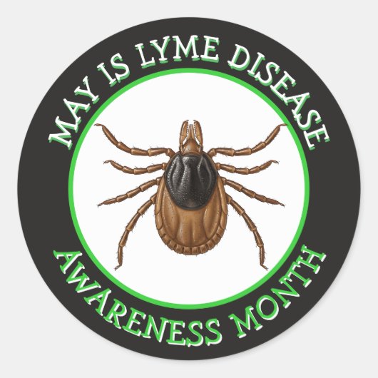 Lyme Disease Awareness Month | Deer Tick  Runder Aufkleber (Vorderseite)