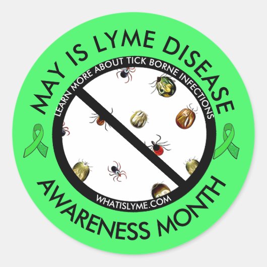 Lyme Disease Awareness Month Ticks Stickers (Vorderseite)