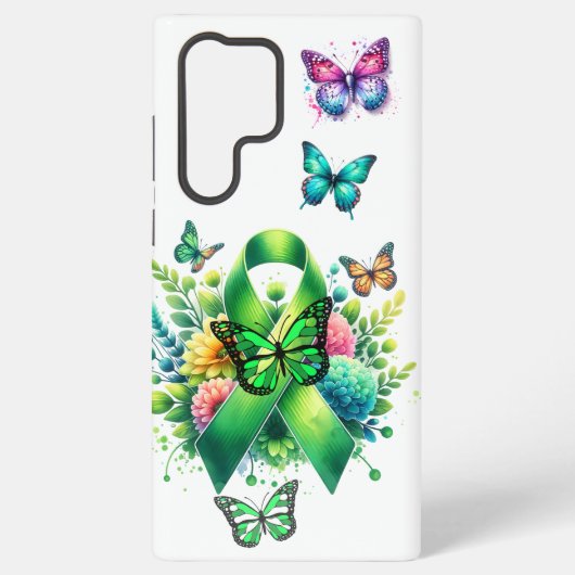 Lyme Disease Awareness Ribbon and Butterflies Samsung Galaxy Hülle (Rückseite)