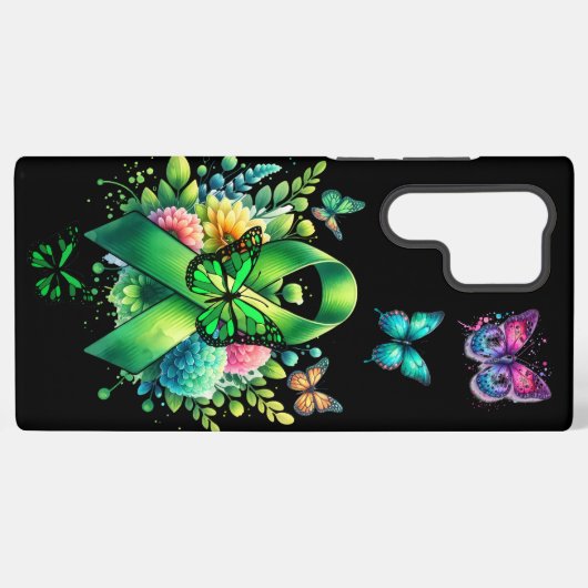 Lyme Disease Awareness Ribbon and Butterflies Samsung Galaxy Hülle (Rückseite (Horizontal))