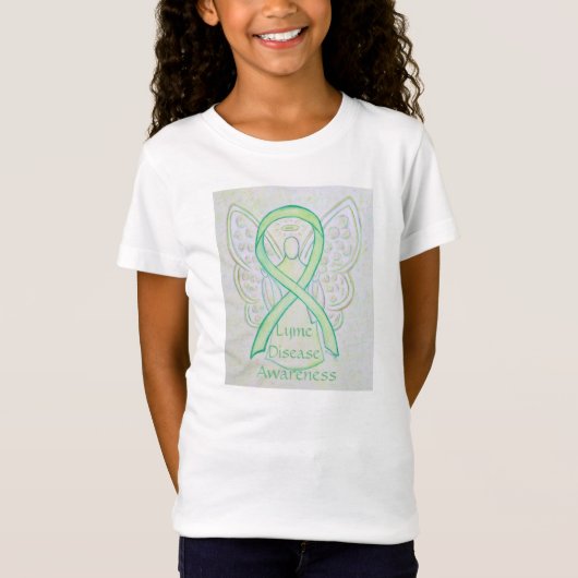 Lyme Disease Awareness Ribbon Angel Custom Shirt (Vorderseite)