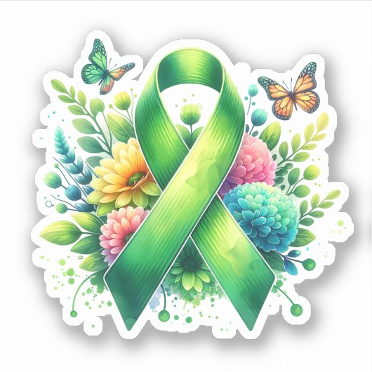 Lyme Disease Awareness Ribbon Aufkleber (Vorderseite)