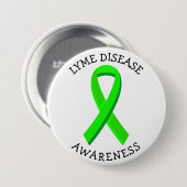 Lyme Disease Awareness Ribbon Button (Vorne & Hinten)