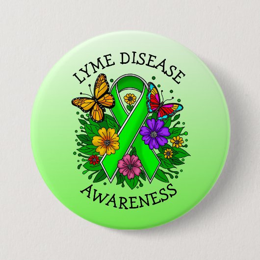 Lyme Disease Awareness Ribbon Button (Vorderseite)